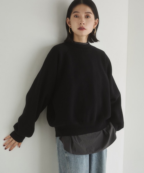 hunch（ハンチ）の「【WEB限定/別注】スウェットライク 無地ニット（ニット/セーター・レディース・ブラウン/アイボリー/ブラック・FREE）」の9枚目の写真
