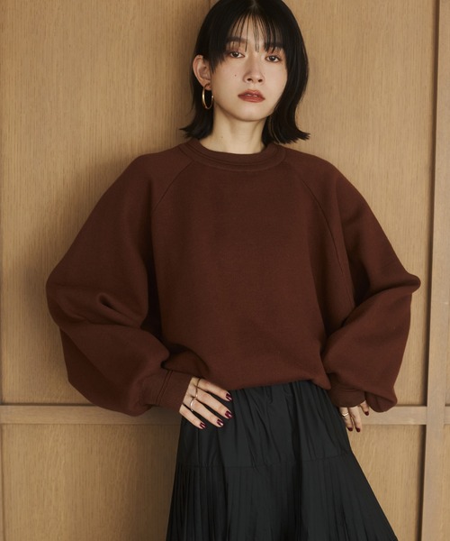 hunch（ハンチ）の「【WEB限定/別注】スウェットライク 無地ニット（ニット/セーター・レディース・ブラウン/アイボリー/ブラック・FREE）」の12枚目の写真