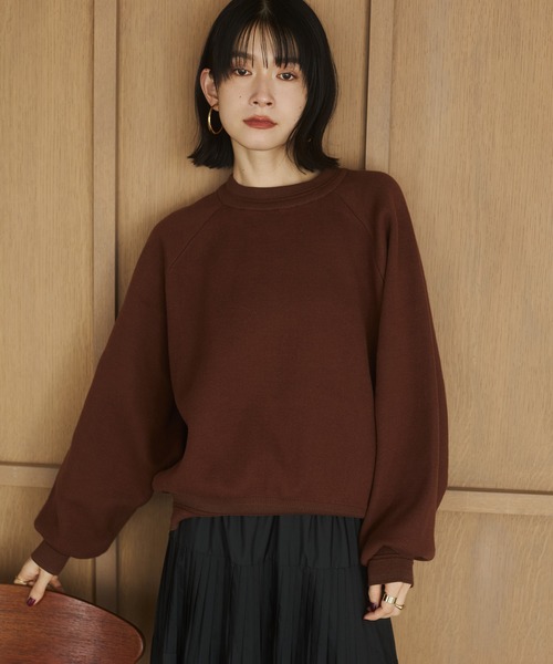 hunch（ハンチ）の「【WEB限定/別注】スウェットライク 無地ニット（ニット/セーター・レディース・ブラウン/アイボリー/ブラック・FREE）」の13枚目の写真