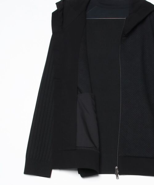 HIGH STREET(ハイストリート)の「ニットコンビフーディーBL(ブルゾン・メンズ・ホワイト/ブラック・SMALL/MEDIUM/LARGE/LL)」の14枚目の写真