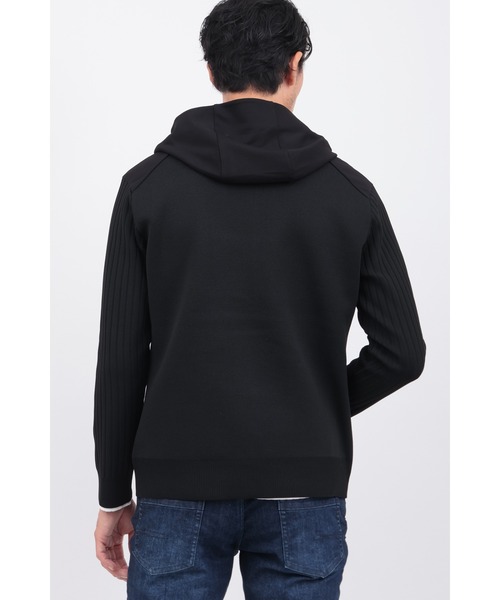 HIGH STREET(ハイストリート)の「ニットコンビフーディーBL(ブルゾン・メンズ・ホワイト/ブラック・SMALL/MEDIUM/LARGE/LL)」の7枚目の写真