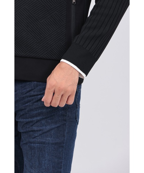 HIGH STREET(ハイストリート)の「ニットコンビフーディーBL(ブルゾン・メンズ・ホワイト/ブラック・SMALL/MEDIUM/LARGE/LL)」の11枚目の写真
