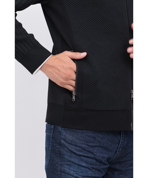 HIGH STREET(ハイストリート)の「ニットコンビフーディーBL(ブルゾン・メンズ・ホワイト/ブラック・SMALL/MEDIUM/LARGE/LL)」の12枚目の写真