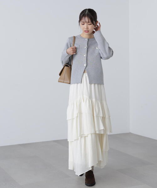FREE'S MART(フリーズマート)の「◆〈MFM〉エンブレムボタンニットカーデ(ニット/セーター・レディース・ホワイト/ベージュ/グレー/ネイビー・FREE)」の15枚目の写真