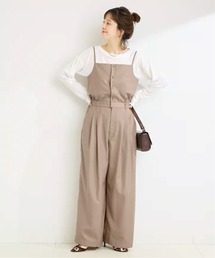 B.C STOCK（ベーセーストック）の「ウォッシャブル / 梳毛ライクキャミオールインワン（つなぎ/オールインワン）」