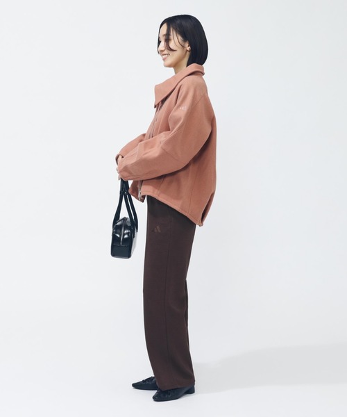 adidas(アディダス)の「【別注】アディダス adidas ラックスフロー オールデイズ ルーズフィット ウール風のウーブンジャケット 限定コラボ(ブルゾン・レディース・ダークグレー/ピンク・L/XL/S/M)」の9枚目の写真