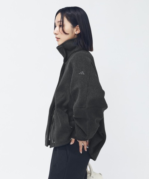 adidas(アディダス)の「【別注】アディダス adidas ラックスフロー オールデイズ ルーズフィット ウール風のウーブンジャケット 限定コラボ(ブルゾン・レディース・ダークグレー/ピンク・L/XL/S/M)」の12枚目の写真