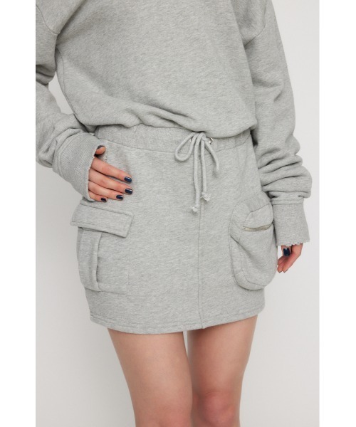 LAGUA GEM（ラグアジェム）の「CRASH POINT スウェットワンピース（ワンピース・レディース・杢グレー/ブラック/カーキ・SMALL/MEDIUM）」の16枚目の写真