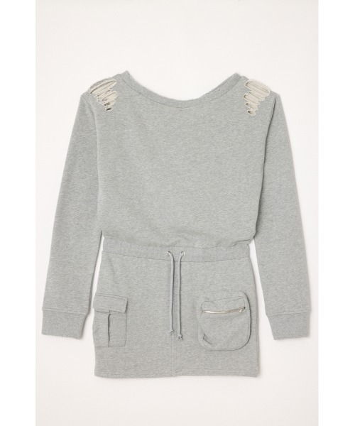 LAGUA GEM（ラグアジェム）の「CRASH POINT スウェットワンピース（ワンピース・レディース・杢グレー/ブラック/カーキ・SMALL/MEDIUM）」の14枚目の写真