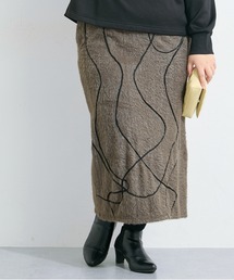 SMILE LAND | <大きいサイズ>コード刺しゅうシャギースカート(ゆったりヒップ)(スカート)