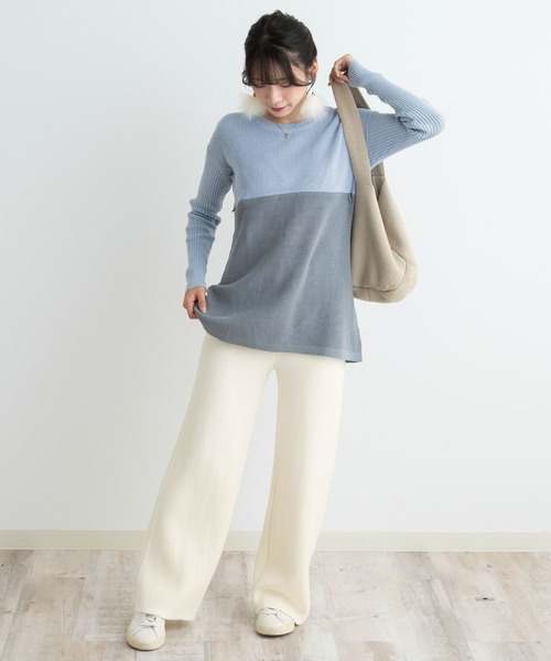 ETERNITY SELECT（エタニティ セレクト）の「裏起毛 サイドフリンジ ニットパンツ [レディース]（その他パンツ・レディース・ホワイト/モカ・FREE）」の13枚目の写真