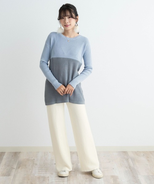 ETERNITY SELECT（エタニティ セレクト）の「裏起毛 サイドフリンジ ニットパンツ [レディース]（その他パンツ・レディース・ホワイト/モカ・FREE）」の8枚目の写真