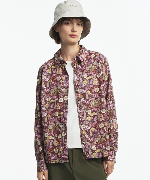 AIGLE(エーグル)の「【LIBERTY】 ロングスリーブシャツ(シャツ/ブラウス・レディース・モスグリーン/ネイビー・38/40/36)」の2枚目の写真