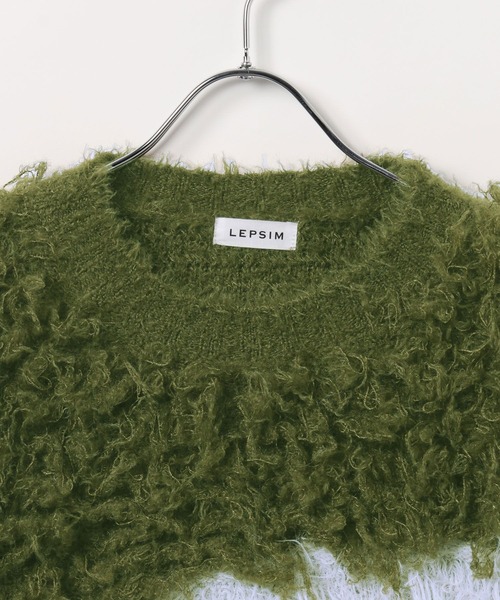 LEPSIM(レプシィム)の「3ゲージアシメコンビプルオーバー 600550(ニット/セーター・レディース・チャコールグレー/カーキ/キャメル・FREE)」の5枚目の写真