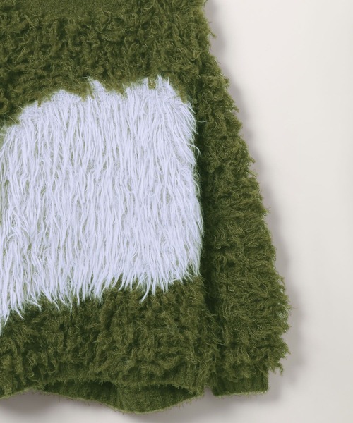 LEPSIM(レプシィム)の「3ゲージアシメコンビプルオーバー 600550(ニット/セーター・レディース・チャコールグレー/カーキ/キャメル・FREE)」の6枚目の写真