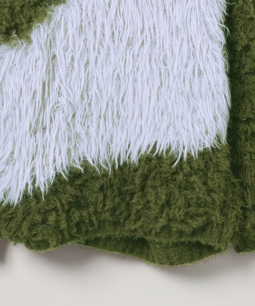 LEPSIM(レプシィム)の「3ゲージアシメコンビプルオーバー 600550(ニット/セーター・レディース・チャコールグレー/カーキ/キャメル・FREE)」の7枚目の写真