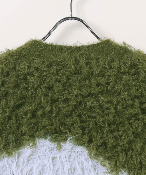 LEPSIM(レプシィム)の「3ゲージアシメコンビプルオーバー 600550(ニット/セーター・レディース・チャコールグレー/カーキ/キャメル・FREE)」の8枚目の写真