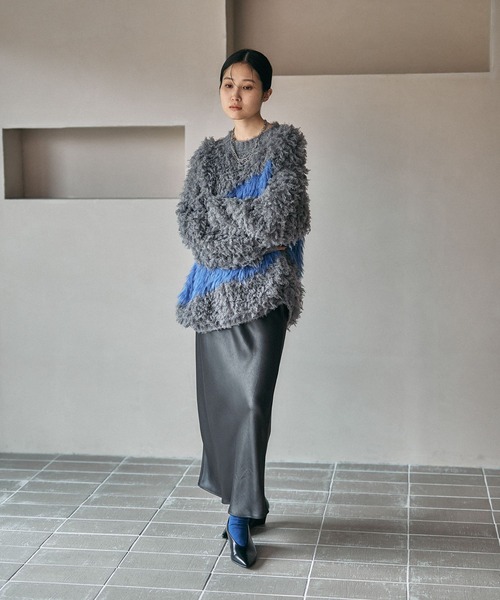 LEPSIM(レプシィム)の「3ゲージアシメコンビプルオーバー 600550(ニット/セーター・レディース・チャコールグレー/カーキ/キャメル・FREE)」の18枚目の写真