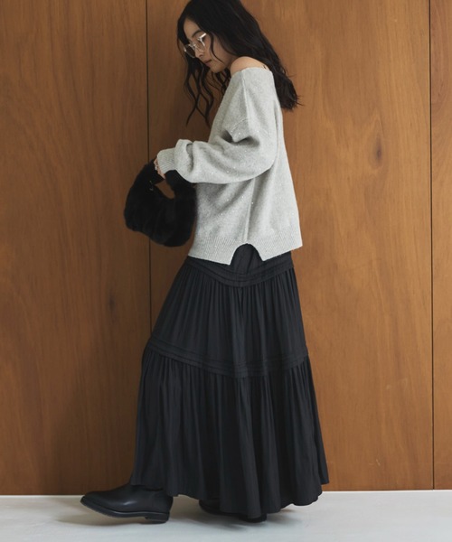 Doux archives（ドゥアルシーヴ）の「ピンタックティアードキャミワンピース（ワンピース・レディース・グレー/ブラウン/ブラック・FREE）」の2枚目の写真