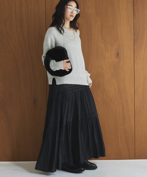 Doux archives（ドゥアルシーヴ）の「ピンタックティアードキャミワンピース（ワンピース・レディース・グレー/ブラウン/ブラック・FREE）」の9枚目の写真