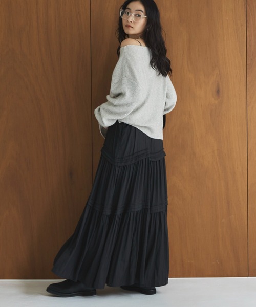 Doux archives（ドゥアルシーヴ）の「ピンタックティアードキャミワンピース（ワンピース・レディース・グレー/ブラウン/ブラック・FREE）」の11枚目の写真