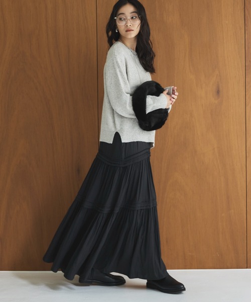 Doux archives（ドゥアルシーヴ）の「ピンタックティアードキャミワンピース（ワンピース・レディース・グレー/ブラウン/ブラック・FREE）」の13枚目の写真