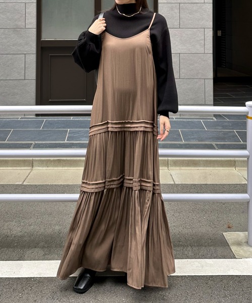 Doux archives（ドゥアルシーヴ）の「ピンタックティアードキャミワンピース（ワンピース・レディース・グレー/ブラウン/ブラック・FREE）」の22枚目の写真