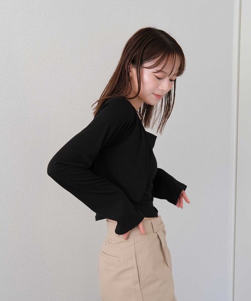 Reurie'(レウリィ)の「【2点セット】ギャザーキャミ&カーディガンセット / 重ね着 レイヤード 長袖 シンプル モード 韓国 モノトーン(アンサンブル・レディース・グレー/ブラック・FREE)」の14枚目の写真
