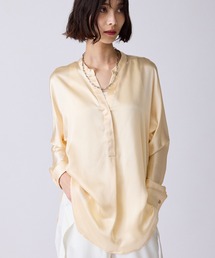 c/est（シーエ）の「c/est/シーエ SILK シルクサテン スキッパー ブラウス（シャツ/ブラウス）」