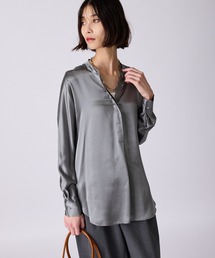 c/est/シーエ SILK シルクサテン スキッパー ブラウス 秋物 秋服 2026年秋冬