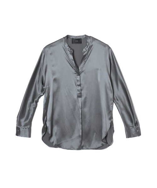 c/est(シーエ)の「c/est/シーエ SILK シルクサテン スキッパー ブラウス 秋物 秋服 2026年秋冬(シャツ/ブラウス・レディース・オフホワイト/チャコール・FREE)」の18枚目の写真