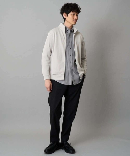 a.v.v（アーヴェヴェ）の「【イージーケア/毛玉になりにくい】アゼダブルフェイススタンドカラーカーディガン【ストレッチ/洗濯機で洗える】（カーディガン/ボレロ・メンズ・ライトグレー/ブラック・46/48/50）」の14枚目の写真