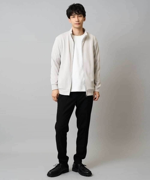 a.v.v（アーヴェヴェ）の「【イージーケア/毛玉になりにくい】アゼダブルフェイススタンドカラーカーディガン【ストレッチ/洗濯機で洗える】（カーディガン/ボレロ・メンズ・ライトグレー/ブラック・46/48/50）」の15枚目の写真