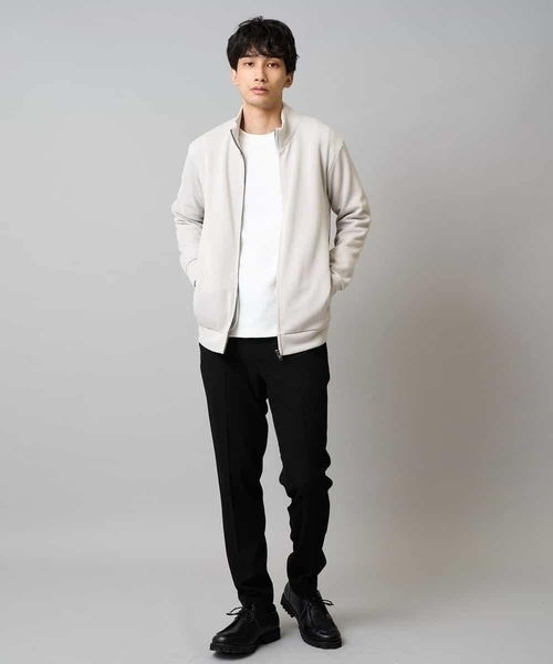 a.v.v（アーヴェヴェ）の「【イージーケア/毛玉になりにくい】アゼダブルフェイススタンドカラーカーディガン【ストレッチ/洗濯機で洗える】（カーディガン/ボレロ・メンズ・ライトグレー/ブラック・46/48/50）」の16枚目の写真