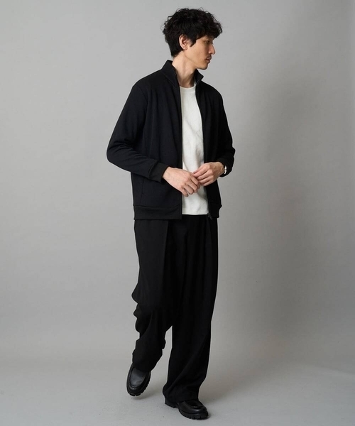 a.v.v（アーヴェヴェ）の「【イージーケア/毛玉になりにくい】アゼダブルフェイススタンドカラーカーディガン【ストレッチ/洗濯機で洗える】（カーディガン/ボレロ・メンズ・ライトグレー/ブラック・46/48/50）」の22枚目の写真