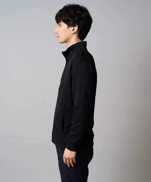 a.v.v（アーヴェヴェ）の「【イージーケア/毛玉になりにくい】アゼダブルフェイススタンドカラーカーディガン【ストレッチ/洗濯機で洗える】（カーディガン/ボレロ・メンズ・ライトグレー/ブラック・46/48/50）」の3枚目の写真