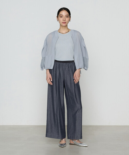 Gabardine K.T（ギャバジンケーティー）の「ラメテレコ タンクトップ（タンクトップ・レディース・ライトグレー/ライトベージュ/サックスブルー・9号/11号）」の14枚目の写真