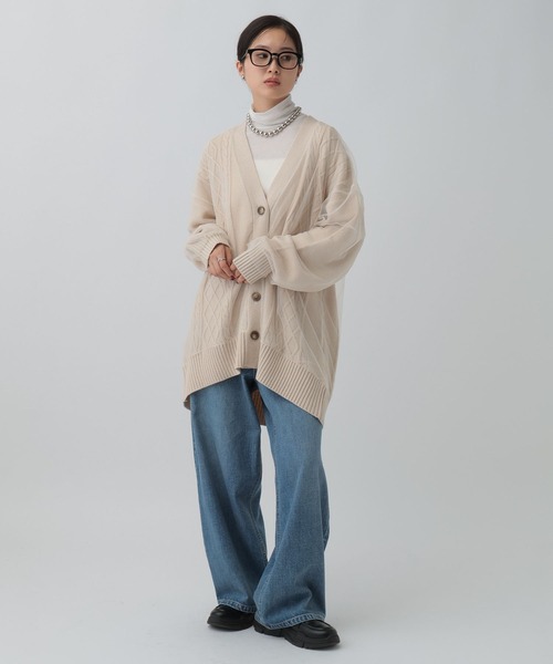 LEPSIM(レプシィム)の「チュールドッキングカーディガンチュニック 599676(カーディガン/ボレロ・レディース・アイボリー/ブラック/ブラウン・FREE)」の8枚目の写真