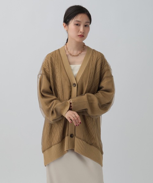 LEPSIM(レプシィム)の「チュールドッキングカーディガンチュニック 599676(カーディガン/ボレロ・レディース・アイボリー/ブラック/ブラウン・FREE)」の17枚目の写真