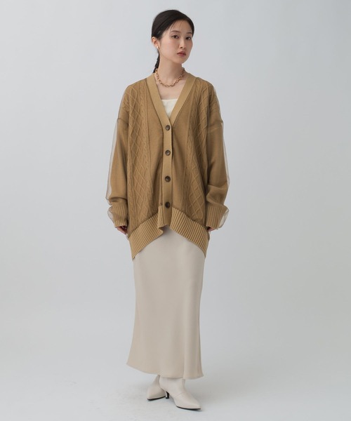 LEPSIM(レプシィム)の「チュールドッキングカーディガンチュニック 599676(カーディガン/ボレロ・レディース・アイボリー/ブラック/ブラウン・FREE)」の19枚目の写真