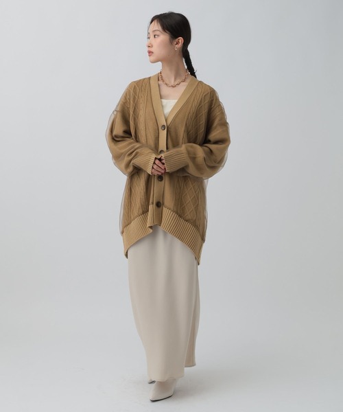 LEPSIM(レプシィム)の「チュールドッキングカーディガンチュニック 599676(カーディガン/ボレロ・レディース・アイボリー/ブラック/ブラウン・FREE)」の20枚目の写真