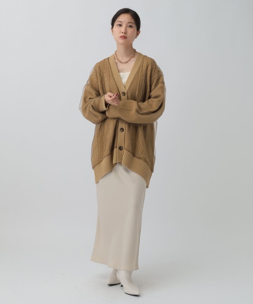 LEPSIM(レプシィム)の「チュールドッキングカーディガンチュニック 599676(カーディガン/ボレロ・レディース・アイボリー/ブラック/ブラウン・FREE)」の21枚目の写真