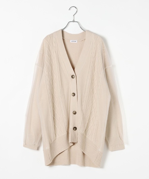 LEPSIM(レプシィム)の「チュールドッキングカーディガンチュニック 599676(カーディガン/ボレロ・レディース・アイボリー/ブラック/ブラウン・FREE)」の22枚目の写真