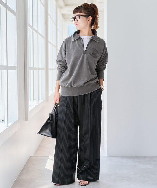 Spick & Span(スピックアンドスパン)の「La Hutte / ラ ユット ハーフジップスウェット(スウェット・レディース・チャコールグレー/アイボリー・FREE)」の18枚目の写真