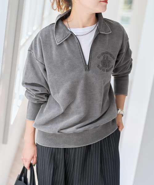 Spick & Span(スピックアンドスパン)の「La Hutte / ラ ユット ハーフジップスウェット(スウェット・レディース・チャコールグレー/アイボリー・FREE)」の21枚目の写真