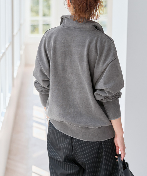 Spick & Span(スピックアンドスパン)の「La Hutte / ラ ユット ハーフジップスウェット(スウェット・レディース・チャコールグレー/アイボリー・FREE)」の4枚目の写真