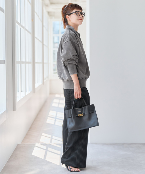 Spick & Span(スピックアンドスパン)の「La Hutte / ラ ユット ハーフジップスウェット(スウェット・レディース・チャコールグレー/アイボリー・FREE)」の5枚目の写真
