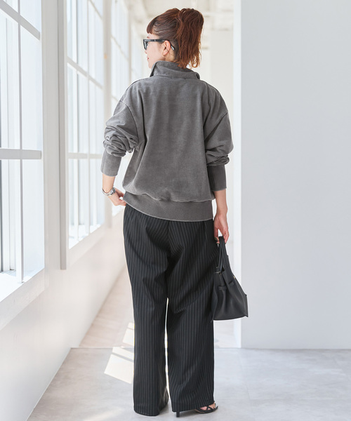 Spick & Span(スピックアンドスパン)の「La Hutte / ラ ユット ハーフジップスウェット(スウェット・レディース・チャコールグレー/アイボリー・FREE)」の6枚目の写真