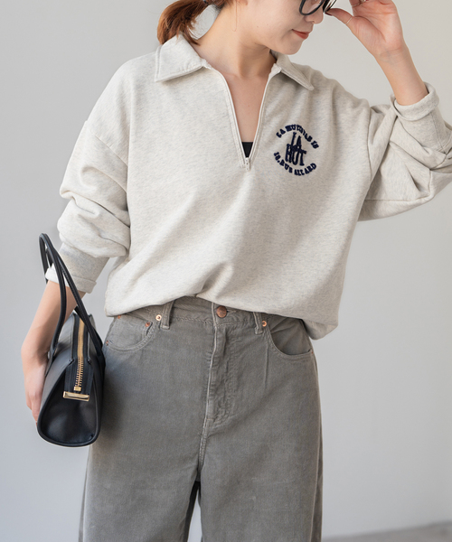 Spick & Span(スピックアンドスパン)の「La Hutte / ラ ユット ハーフジップスウェット(スウェット・レディース・チャコールグレー/アイボリー・FREE)」の10枚目の写真