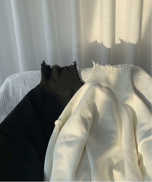link lot(リンクロット)の「デストロイ加工 ルーズシルエット タートルネックニット(ニット/セーター・メンズ・ホワイト・M)」の20枚目の写真